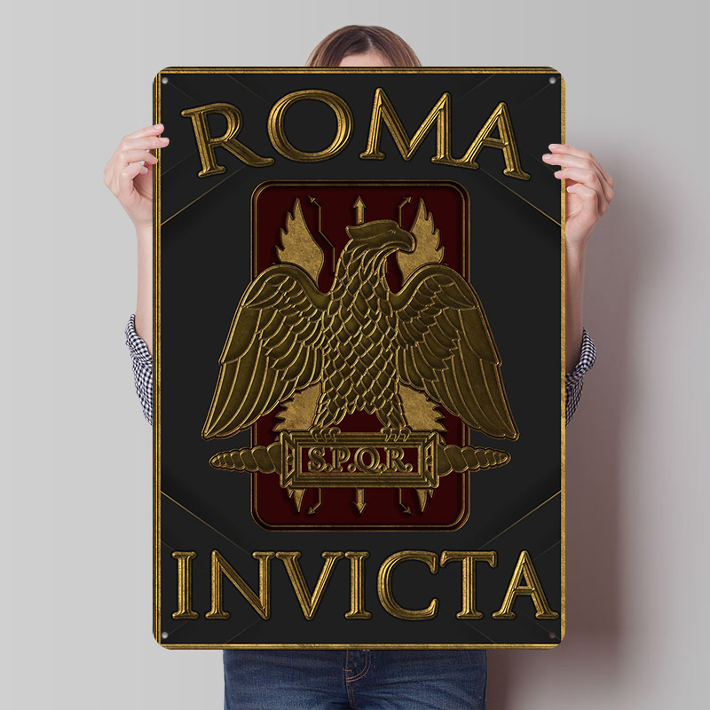 Retro Gaming Empire - Plaque en étain SPQR Roma Invicta