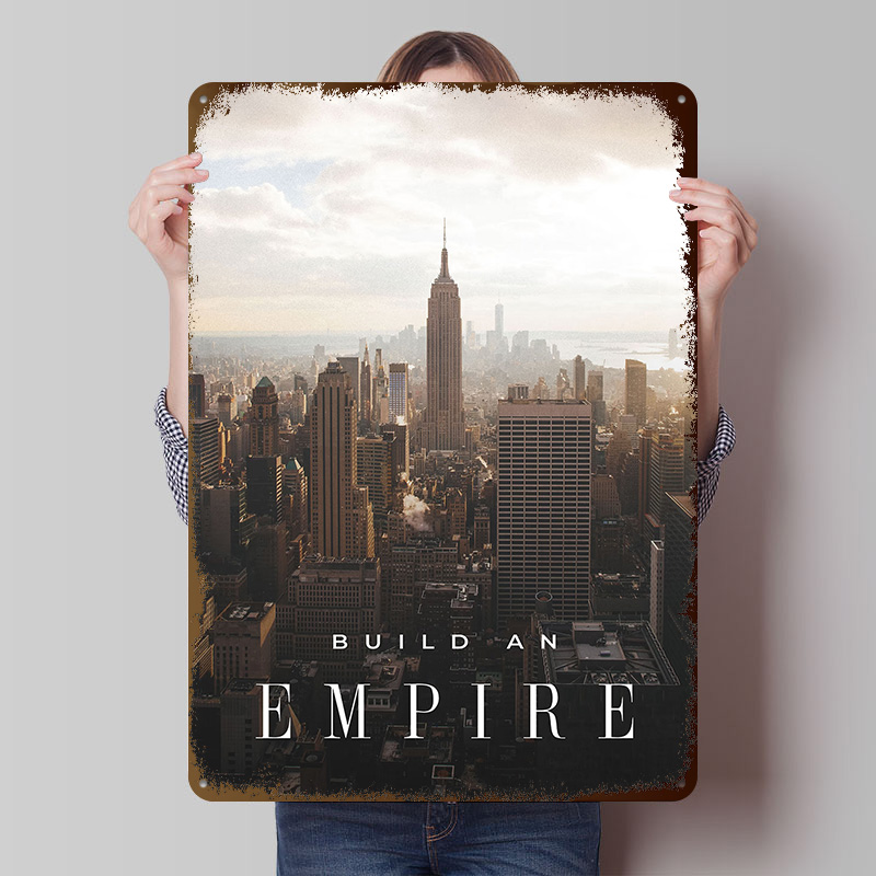 Retro Gaming Empire - Affiche métallique 'Build An Empire', Art
