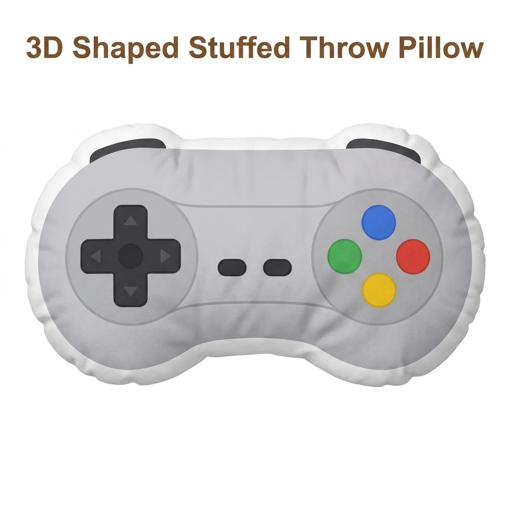 Retro Gaming Lounge - Coussin décoratif en peluche irrégulier pour