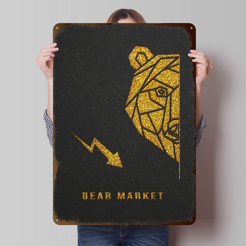 Retro Gaming Market - Affiche métallique Gold Bear Market, Art
