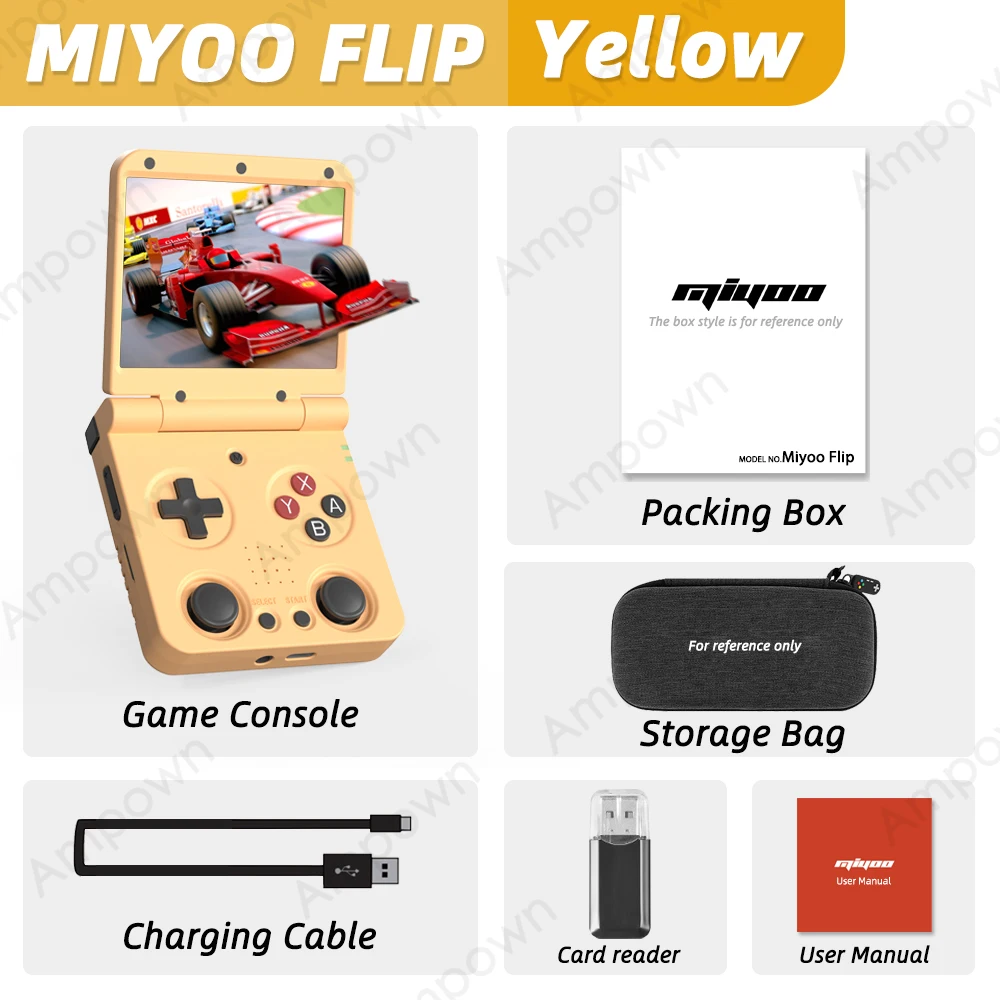 Retro Gaming Os Linux - Console de jeu portable MIYOO Yellow