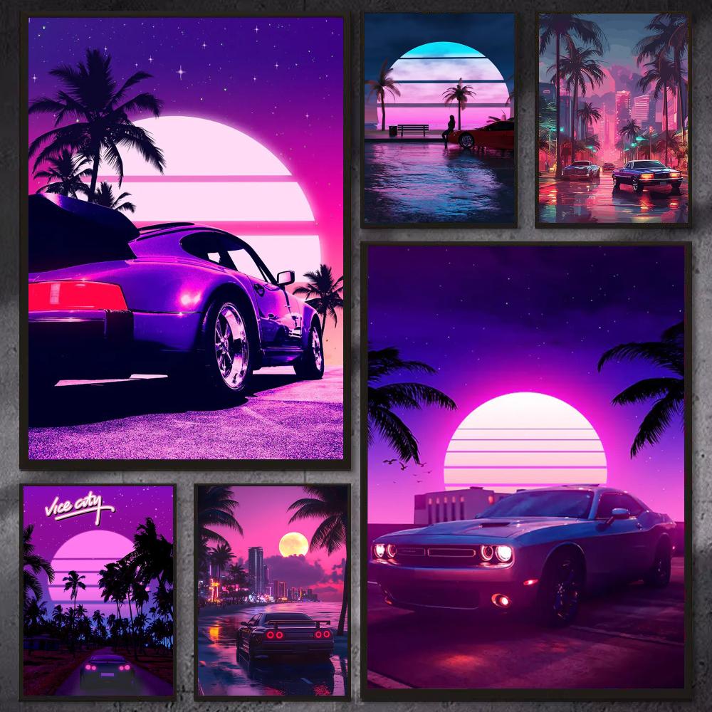 Affiche murale Cyberpunk rétro - Retro Gaming Wallpaper avis et prix