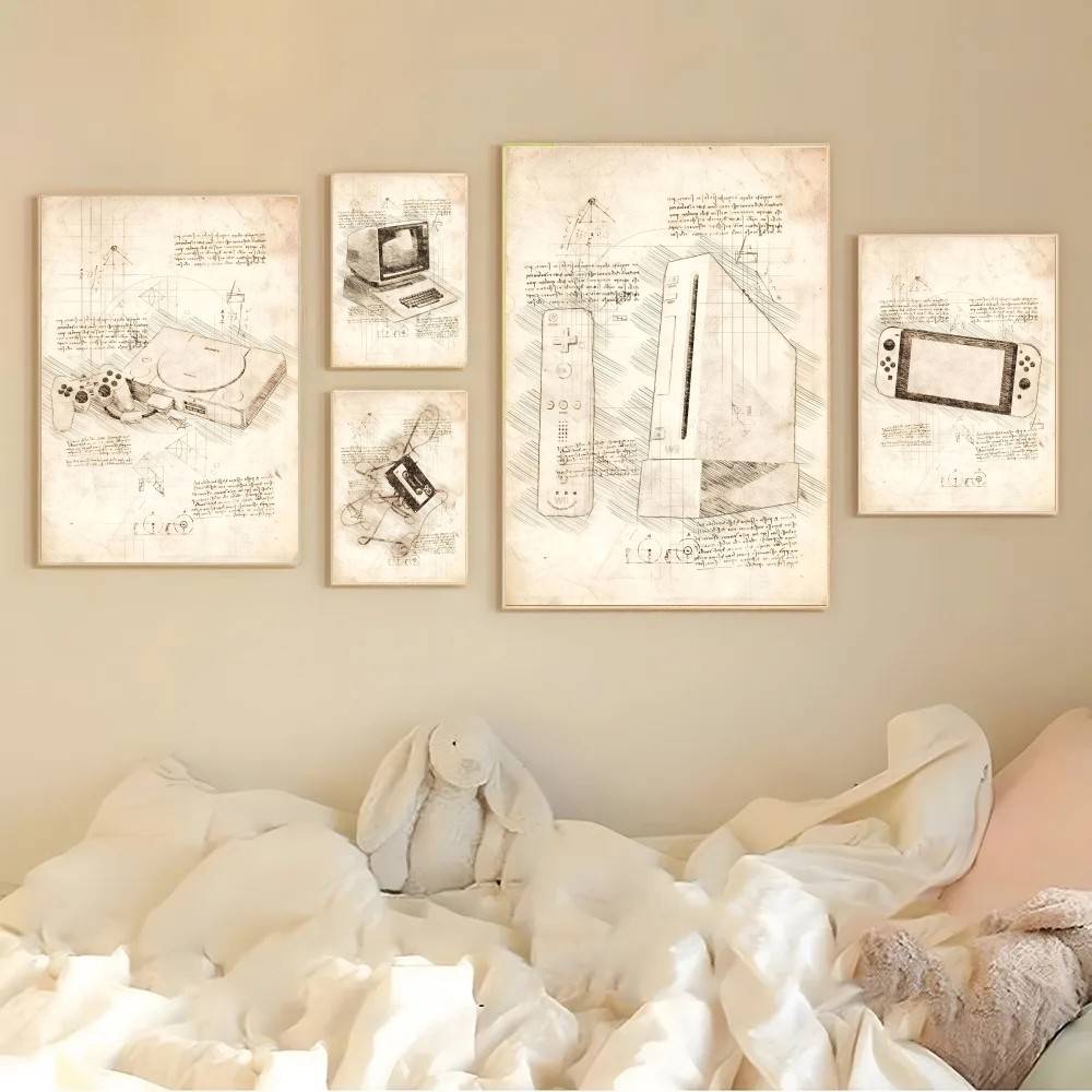 Affiches murales style Da Vinc - Retro Gaming Wallpaper avis et prix