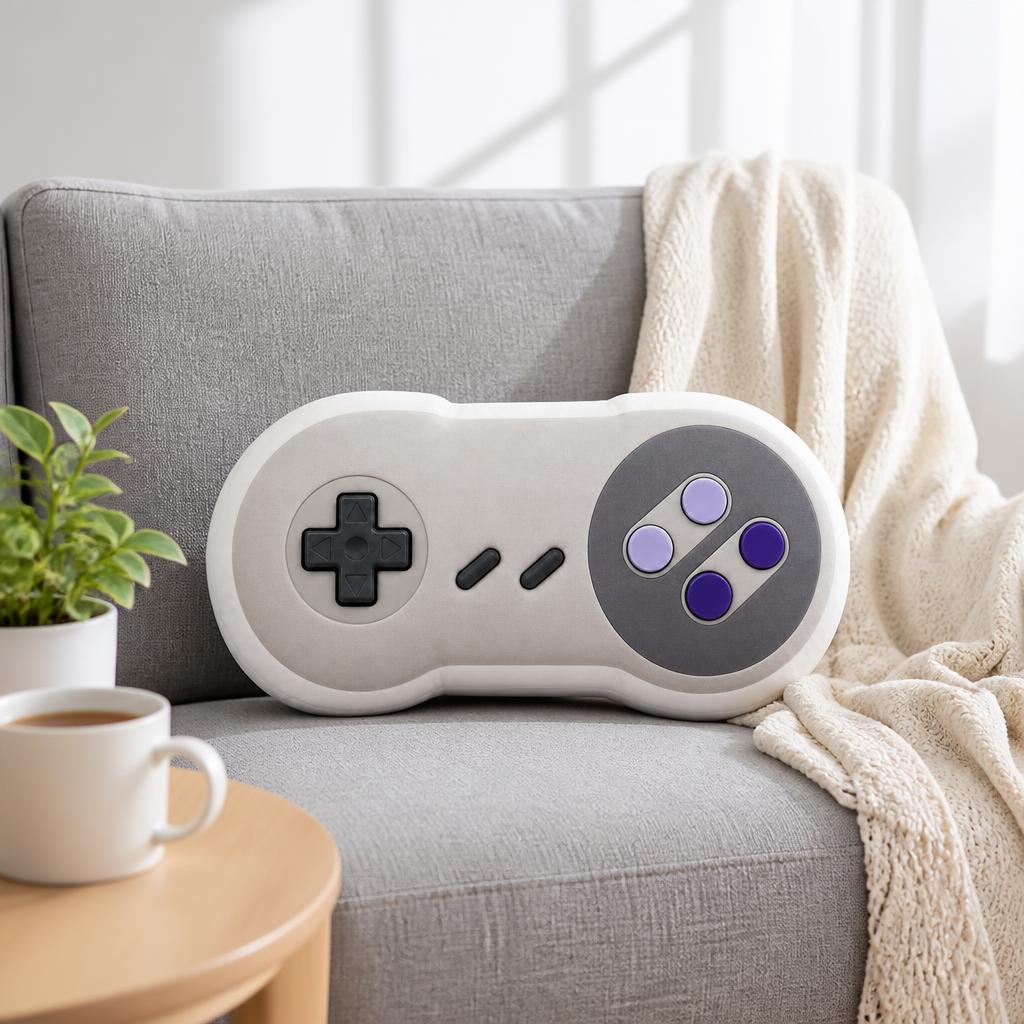 Coussin en peluche manette de  - Retro Gaming Lounge avis et prix
